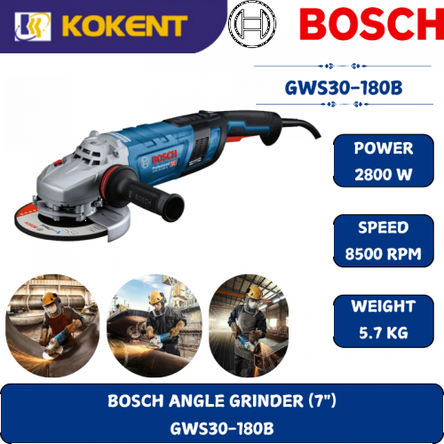 BOSCH PROFESSIONAL ANGLE GRINDER GWS30-180B (7