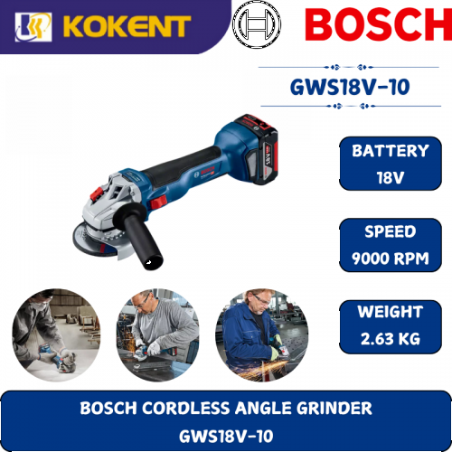 BOSCH HEADY DUTY CORDLESS ANGLE GRINDER GWS18V-10 (4