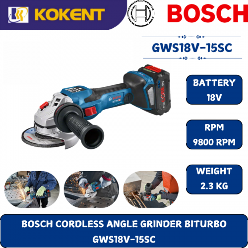 BOSCH HEADY DUTY CORDLESS ANGLE GRINDER GWS18V-15SC BITURBO(4